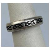 925 Silver Vintage Celtic Knotwork Band Ring