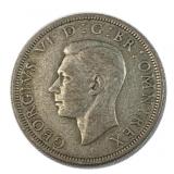 1945 Great Britain Silver Half Crown, .500