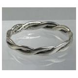 925 Silver Vintage Braided Twist Stacker Band Ring