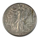 1942 Walking Liberty Silver Half, 50c US Coin,