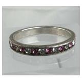 925 Silver White & Pink Zirconia Channel Set Infin