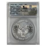 1oz American Silver Eagle, 2021-W MS70 .999 Fine