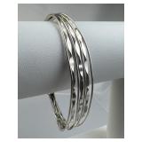 925 Silver Openwork Wavy Horizontal Strand Cuff Br