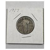 1927 Standing Liberty Silver Quarter, 25c, 90%
