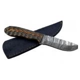 Damascus Steel Fixed Blade Knife w/ Sheath