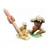 (2) c.1930s USA Lead Soldiers, Artillery & Observe