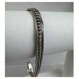 925 Silver Center Bead Outer Snake Chain Bracelet