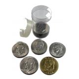 Tube of (10) Eisenhower Dollars, US $1 Coins
