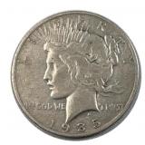 1935-S Peace Silver Dollar, US $1 Coin, 90%