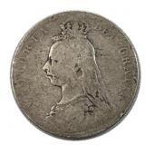 1891 Great Britain Silver Half Crown Coin, .925