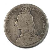 1889 Great Britain Silver Half Crown Coin, .925