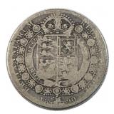 1890 Great Britain Silver Half Crown Coin, .925