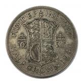 1941 Great Britain Silver Half Crown Coin, .500