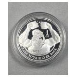 1oz Silver 2022 Silverback PM Round .999 Fine