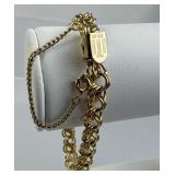 12K Yellow Gold Filled Double Link Charm Bracelet