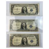 1935-D & 1935-E $1 Silver Certificates (3)