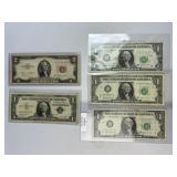 1963 Barr Notes, 1953 $2 & 1957-B $1 Currency Lot