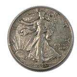 1943 Walking Liberty Silver Half Dollar, 50c, 90%