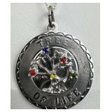 925 Silver Elco Tree of Life Pendant/Charm Necklac
