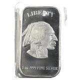 1oz Silver Indian Head Buffalo Bar .999 Fine