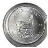 1oz South Africa Silver Krugerrand, 2024 .999
