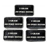 (5) 1g Silver Bars .999 Fine
