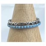 925 Silver Lekani Turquoise Eternity Band Ring