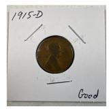 1915-D Better Date Wheat Cent, Good