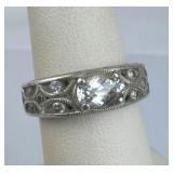 925 Silver Tacori IV Zirconia Band Ring