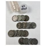 (18) WWII Era 1943 Steel Cents in Plastic Tube