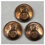 (3) 1971 BU Freemason Counterstamped Cents