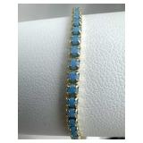 925 Silver Bright Turquoise Stone Slider Bracelet