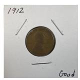 1912 Lincoln Wheat Cent, Good