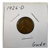 1926-D Better Date Wheat Cent, Good+