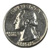 1958-D Washington Quarter, US 25c Coin, 90%