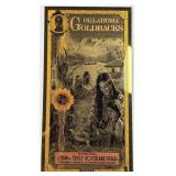 2 Goldbacks 24K, Oklahoma .999 1/500th Oz