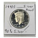 1993-S Silver Proof Kennedy Half Dollar, 90%
