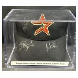 Abercrombie, Michaels & Arias Signed Astros Cap