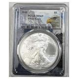 1oz Silver American Eagle .999 Fine, 2010 PCGS MS6