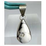 925 Silver Handmade Navajo Teardrop White Buffalo