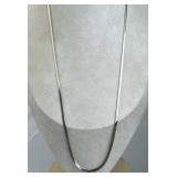 925 Silver Italy Bright Herringbone Chain Necklace