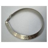 925 Silver Italy Wide Herringbone Chain Bracelet
