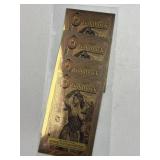 (4) 1/4 Goldbacks 24K, Idaho .999 1/4000th Oz