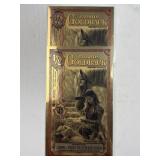 (2) 1/2 Goldbacks 24K, Florida .999 1/2000th Oz