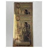 (2) 1/2 Goldbacks 24K, Idaho .999 1/2000th Oz