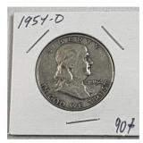 1954-D Franklin Half Dollar, 90% Silver