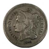 1873 Three Cent Nickel, US 3c Coin