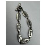 925 Silver Oval Inspirational Link Toggle Bracelet