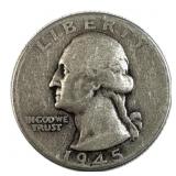 1945 Washington Quarter, 90% Silver