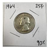 1964 Washington Quarter, 90% Silver